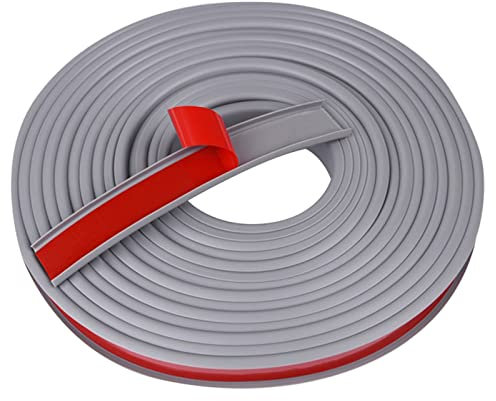 wordmouk U-Form Möbel Kantenbänder Flexibel TPE Selbstklebend Furnierrandstreifen Kantenschutz für DIY Schrank Schrank Holz Brett Tisch Stuhl Regale 25mm*5m Grau