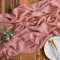 AOKSUNOVA Tischläufer Käsetuch Altrosa 400 x 80cm Tischläufer Musselin Hochzeit Chiffon Tischläufer 4M