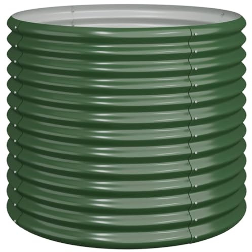 vidaXL Garden Planter Galvanised Steel 80x80x68 cm Green