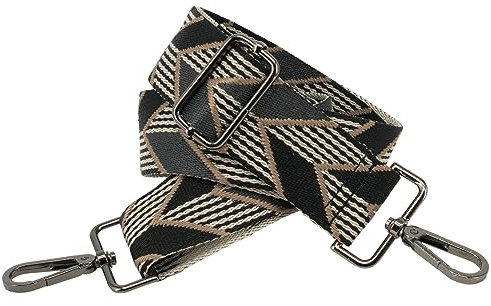 BENAVA Verstellbarer Schulterriemen für Taschen 75-135 cm | Taschengurt Schwarz Breit 38mm | Farbe Karabiner Schwarz | Taschengurte zum Wechseln | Schultergurt für Taschen