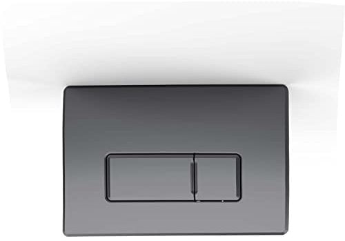 Flush Plate for in Wall Cistern | ABS Plastic | Dual Flush | Rectangle Button | 820mm Gun Metal