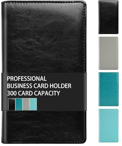 GOWALL Porte-cartes de visite professionnel en cuir PU avec capacité de 300 cartes (plusieurs couleurs en option)