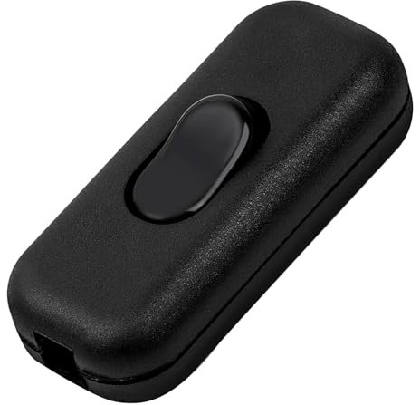 1 Pezzi Interruttore Torpedo,Interruttore Lampade Bi-Pole,6A 250 V Interruttore Bipolare Lampada a 2-3 Poli,Interruttore a Bilanciere per Piccoli Elettrodomestici Lampade da Scrivania (Nero)