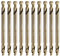 sourcing map 10Pcs Cobalt Drill Bits Double Ended 3.5mm/0.137 M35 High Speed Steel Twist Drill Bit Stubby Body for Hardened Steel Wood Plastic Cast Iron