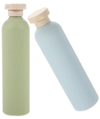 CRILSTYLEO Flacon Rechargeable En 260 Ml Lot De 2 Bouteilles Squeeze Avec Capuchon Flip Pour Shampooing Crème Lotion Idéal Pour Voyage Et Toilettes