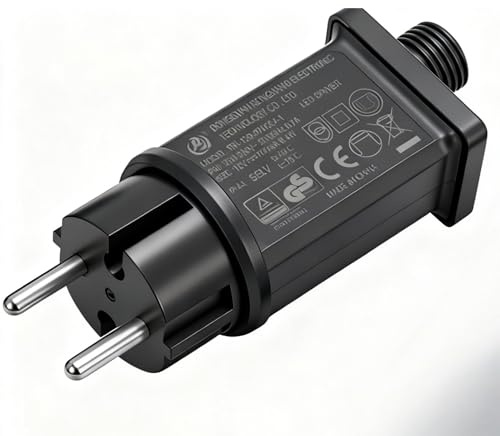 AIFIZO Lichterkette Netzteil, 31V LED Netzteil für 20~750LEDS Lichterketten, Weihnachtsbaumlichter, Halloween Deko IP44 8 Lichtmodi für Niederspannungs-LED-Adapter, Lichterkette Stecker