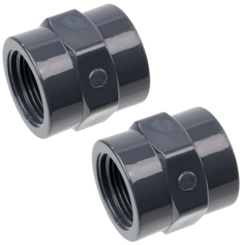 AERZETIX - K42211 - Juego de 2 Manguitos roscados 3/4''x3/4'' - en plástico hembra-hembra para atornillar - racor recto de presión para mangueras 10 bares