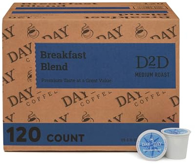 Day to Day Breakfast Mix, 120 Pieces Medium Roasted Single Serving Coffee Pods for K Cups, Keurig Brewers (Breakfast Mix, 120 Pieces (1 Piece)