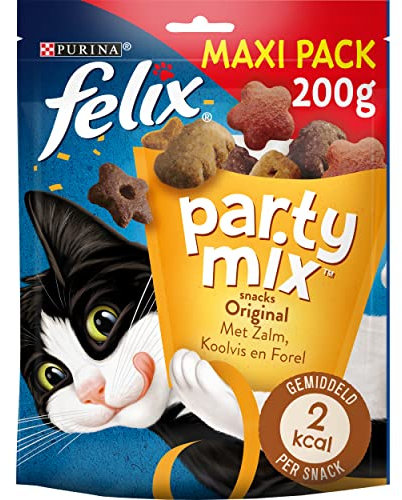 Felix Party Mix Original: Huhn, Leber, Truthahn, 200 g, Katzensnack, 5 Stück
