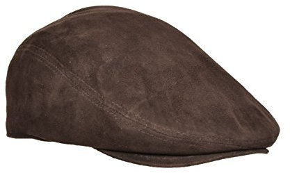 A1 FASHION GOODS Echter BRAUN Suede Aus Weichem Leder Flatcap Englischer Großvater-Hut Baker-Junge Klassiker-Kappe - Earl (XL - 60)