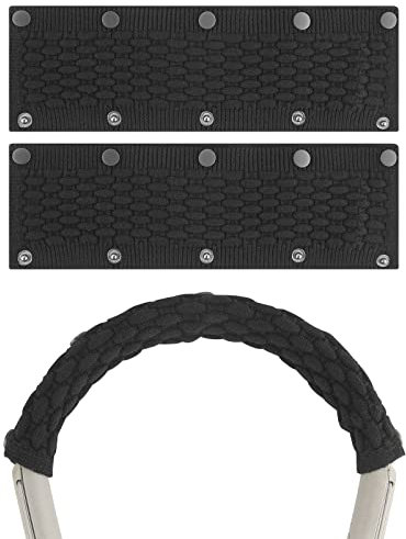 Geekria 2Pcs Replacement Headband Cover for Logitech Zone Wired/ 750/900/ Wireless/ 300/301, Bose QC45, QC35, QC35II, Beats Studio Pro, ATH-M50x, Sony WH-1000XM6 Headphones (Black)