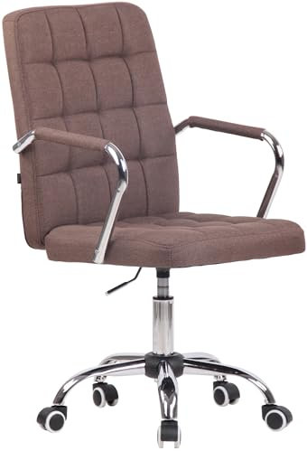 CLP Bürostuhl Terni I Höhenverstellbarer Schreibtischstuhl, Farbe:braun, Material:Stoff