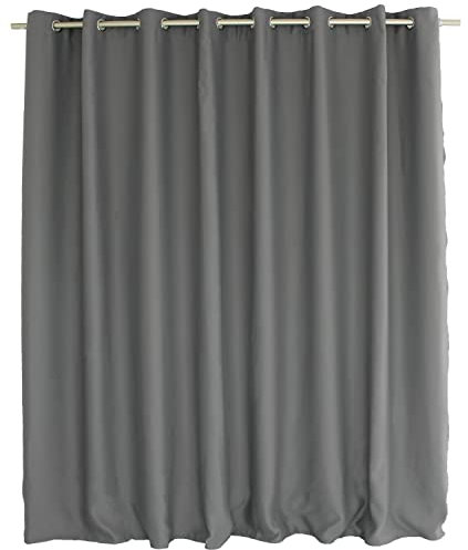 ED ENJOY HOME Rideau Occultant avec Œillets argentés, Gris, Grande Largeur, 300x240cm, 100% Polyester, Tissu Certifié Oeko-TEX, Collection Réglisse