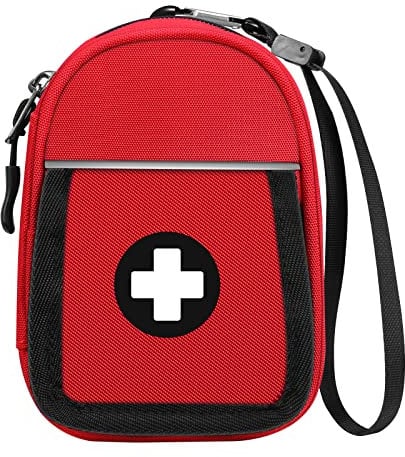SITHON Isolierte Medikament Tasche - Kleine Medikamenten Organizer Notfalltasche für Auvi-Q, Nasenspray, Allergie-Medikamente, Asthma-Inhalator-Etui, für Reise, Zuhause, Schule, Camping, (Rot)