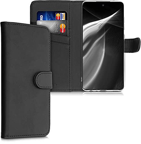 kwmobile Hülle kompatibel mit Samsung Galaxy A52 / A52 5G / A52s 5G - Kunstleder Handyhülle mit Kartenfächern - in Schwarz