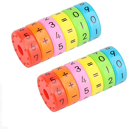 2 x magnetisches Lernspielzeug, Mathematik-Spiele, Mathematik-Ressourcen, Kinder, Zahlenspiele, Zahlenblöcke, Magnetspielzeug für Kinder, Kinder, Geschenke