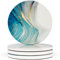 Naivasha Homeware Marble Coasters Set of 4 - Stunning Decorative Coasters in GLOSS Finish, Elegant Stone Coasters with Cork Bottom - Aqua