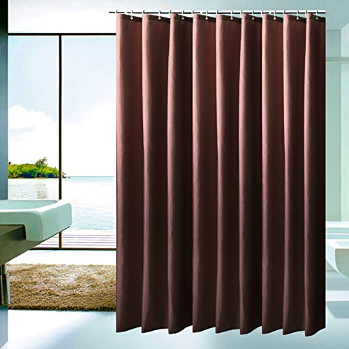 DEARARTBath Rideau de Douche Marron, 180cm (L) × 180cm (L) Tissu de Rideau de Douche en Polyester avec Crochets Grommet, Machine résistante à l'eau Lavable