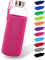 NOMA Glasflasche 1 Liter mit Neoprenhülle | Trinkflasche aus Glas in 500ml, 600ml & 1000ml mit Schutzhülle und Edelstahldeckel | Wasserflasche für Sport, Büro, Schule & Outdoor | Pink