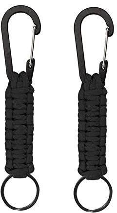Bessy shop Porte-clés Paracorde,2 Pièces Mousqueton Tressé Paracorde avec Mousqueton Corde Tressée avec Porte-clés et Mousqueton pour la randonnée, l'extérieur et comme Gadget de Survie.