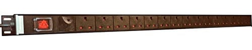 RGB Networks Ltd 15 Socket Extension Lead PDU 3m Cable, Rack/Wall Mountable, Surge Protected, UK Plug, LED Switch