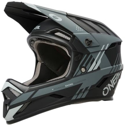 O'NEAL | Mountainbike-Helm | MTB Downhill | Robustes ABS, Ventilationsöffnungen für Luftstrom & Kühlung, ABS Außenschale | Backflip Helmet Strike V.23 | Erwachsene | Schwarz Grau | XL
