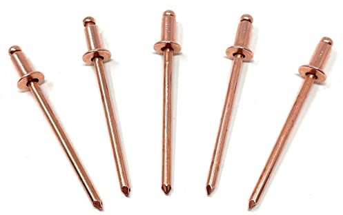 Metal Magery 100 Copper Pop Rivets 1/8 Diameter Mandrel Blind Rivets Dome Head 4-2 (1/8 Grip Range) Qty 100