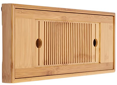 service de table à thé en bambou japonais/chinois Gongfu,Plateau à thé en bambou, stockage d'eau Table à thé en bambou pour table de bureau à domicile 38 * 15cm, plateau de thé à gongfu service j