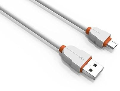 OuiSmart® Câbles USB, Micro USB, Type-C et pour iPhone (Câble USB Micro USB, Blanc-Orange)
