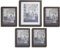 nielsen 5-Piece Wooden Picture Frame Gallery Set, Charcoal Grey for 4x6 in and 5x7 in (10x15 cm and 13x18 cm) Photos, with Glass Front