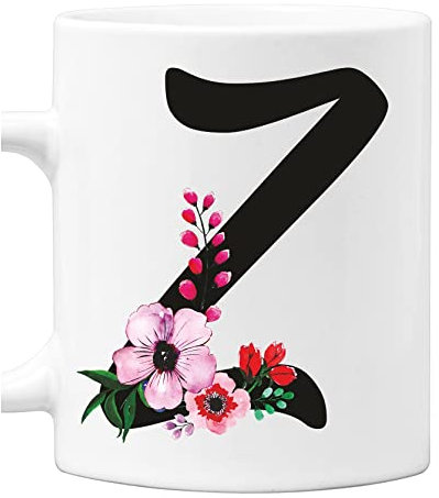 Colorfamily Tazza Mug con Iniziale Floreale - Lettera Z - 100% ceramica