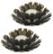 Relaxdays Teelichthalter, 2er Set, Blumenform, Teelichtständer Gusseisen, drinnen & draußen, HxD: 6 x 13,5 cm, Bronze