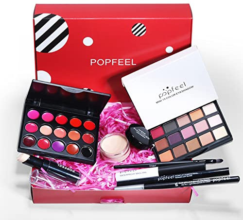 8-teiliges Make-up-Box-Set mit Wimperntusche, Eyeliner, Augenbrauenstift, Lippenstift Und Concealer Tolle Geschenk-Idee für Mädchen und Frauen