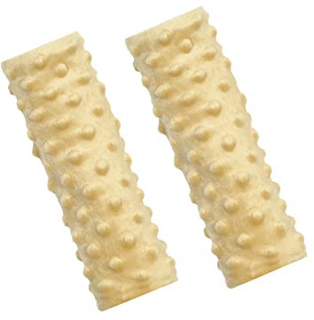Balbina 2 Stück Gurtpolster Auto, Schulterpolster Erwachsene Kinder, Babyschale einsetzbar als Schoner für Kinderwagen Rucksäcke, Minky-Stoff, universal 7 x 21 cm, Gelb