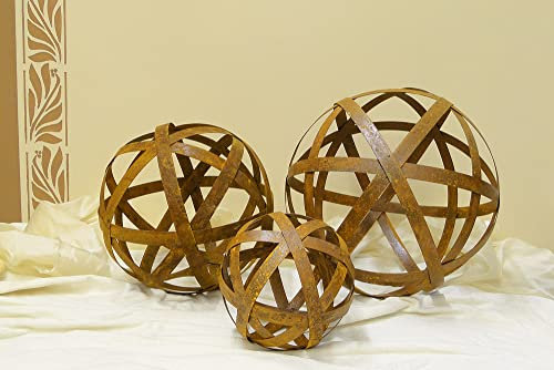 WEIDENPROFI Kugel, Dekokugel aus Blechstreifen, Edelrost, D 25 cm