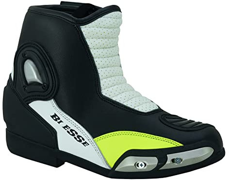 BI ESSE Scarpe da Moto Stivaletti in Pelle Traforato con Slider (Numeric_47)