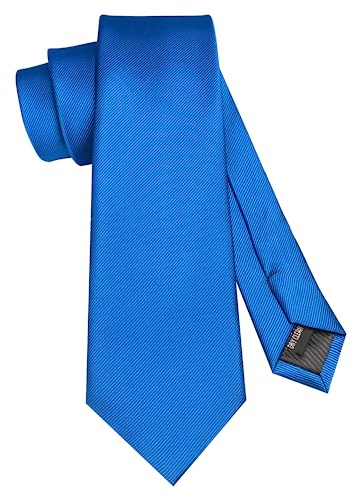 JEMYGINS Schmale Einfarbige Herren krawatte mit einer Vielfalt an Farben - 7cm Blau