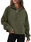 Timuspo Felpa da donna con cappuccio con fodera interna in pile, basic zip Up con cappuccio, maglione invernale da donna, Verde militare., L