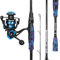Sougayilang MX-1 Spinnrute und Rollen-Kombination, 2-Sektionen Spinnrute mit 11+1BB Spinnrolle Angelset, für Seebarsch, Barsch, Seelachs, Lippfisch Angelgerät-1.8Z