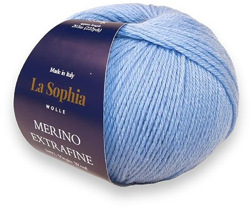La Sophia WOLLE | 100% Merino Extrafine, 50g /203m, Nadelstärke 2,5-3,5, Merino Wolle zum Stricken oder Häkeln