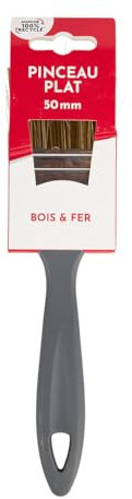COGEX - Pinceau Plat, Pinceau Plat Peinture, Pinceau Plat 50mm - Largeur: 50mm - pour Bois et Fer - Manche en Plastique 100% recyclé - pour Surfaces Planes - Pinceau Plat Bois et Fer - Efficace