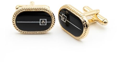 Ruyosn Manschettenknöpfe Herren, Cufflink Manschette Link für Hemd, Manschettenknöpfe Hochzeit Business Party Elliptisch Schwarz