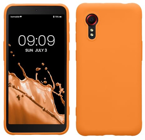 kwmobile Hülle für Samsung Galaxy Xcover 5 TPU Case - Handyhülle unterstützt kabelloses Laden, Flexible Schutzhülle, gummiertes Cover in Fruity Orange