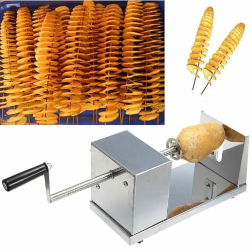 Quiltern Spiralschneider Kartoffelschneider Kartoffel Twister, Kartoffelschneider Spiralschneider Kartoffelschneider Kartoffel Twister，Gemüseschneider aus Edelstahl für Obst, Kartoffeln