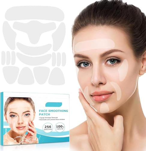 Collagen Patches 160 Stück Anti Wrinkle Patches, Falten Pflaster Gesicht für eine strahlende und jüngere Haut, Gesichtsfalten Entferner Streifen Anti Falten Pads für alle Gesichtsformen - 10 Blätter