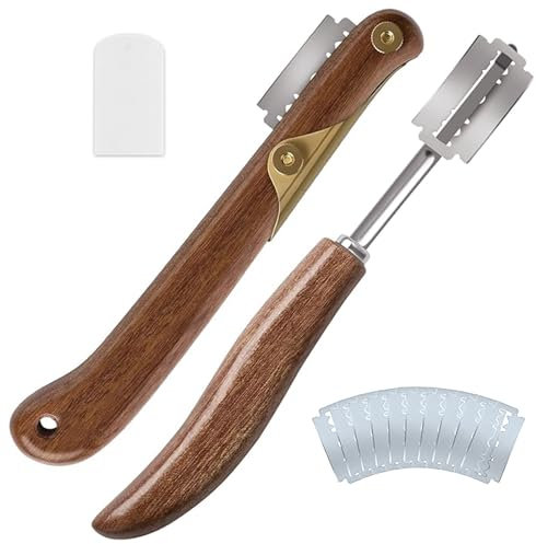 2 Pièces Couteau a Pain Grignette Couteau à Pain Couteau Pain Outils de Boulangerie, avec Lames de Rechange