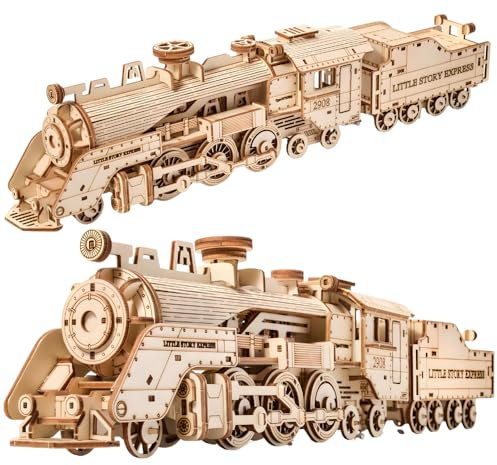 Little Story Holz Puzzle 3D Pädagogisch Do it Self Für Kinder Erwachsene Sammlerstück (Lokomotive)