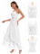 Homrain Damen Weiß Brautsmaid Mehrweg Maxikleid Lang Prom Kleid Hochzeitsgast Spaghetti-Träger Kleid,Weiß XL