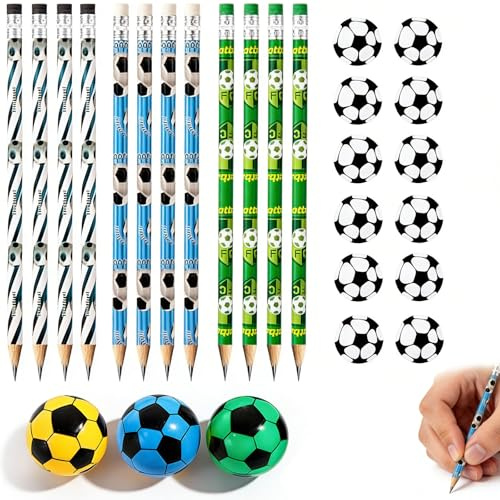 TICKLELY 27pcs Matite Da Calcio Decorate, Regalo Per Compleanni, Forniture Per La Scuola E Giochi
