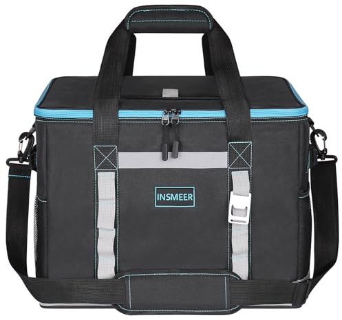 INSMEER 48L Gross Kühltasche, 65 Cans Kühltasche Groß Faltbar mit Oberöffnung, XXL wasserdichte Einkaufstasche Isoliertasche, ideal für Ausflüge, Picknick, Camping, Wandern, Strand